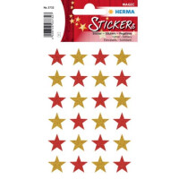 HERMA Weihnachten Sticker Sterne 24 Stück Glitter