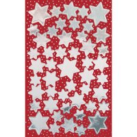 AVERY ZWECKFORM Weihnachtssticker Sterne, Größen sortiert, 96 Stück, silber 52812