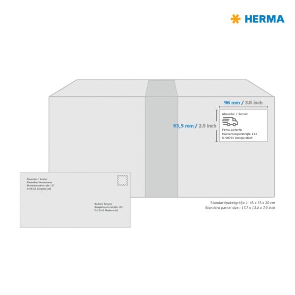 HERMA Etiketten abl&ouml;sbar, 96x63,5mm, 800 St&uuml;ck, wei&szlig; 10308