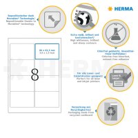 HERMA Etiketten ablösbar, 96x63,5mm, 800 Stück, weiß 10308