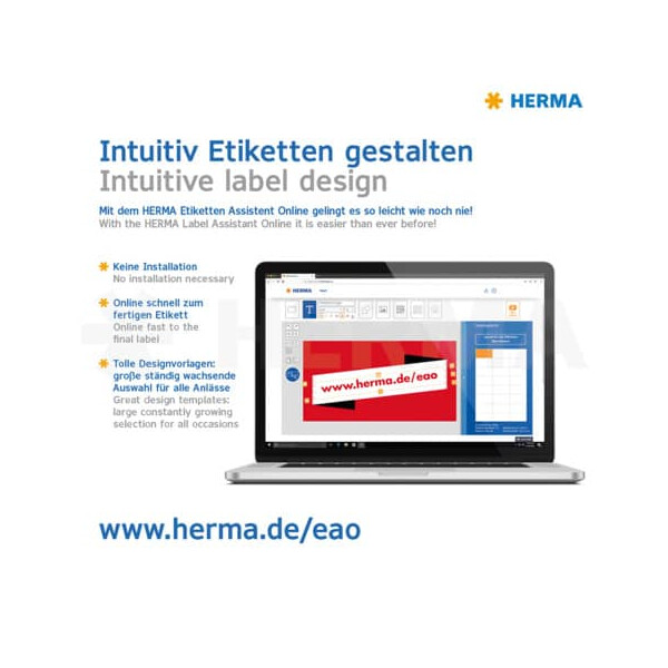 HERMA Universaletiketten, permanent, 96,5x67,7mm, 1600 Stück, weiß