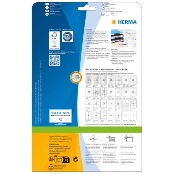 HERMA Etiketten permanent, 105 x 148 mm, 400 St&uuml;ck, gr&uuml;n 4399