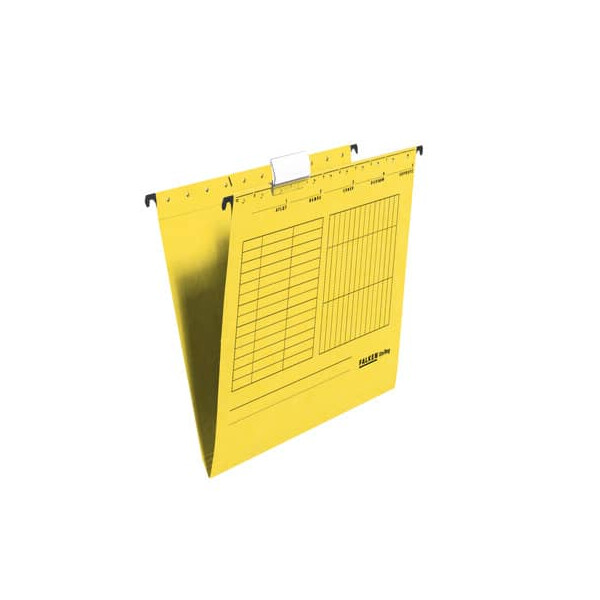 FALKEN Hängemappe UniReg, 230g m2-Kraftkarton, seitlich offen, gelb