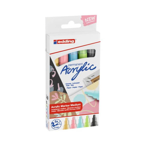EDDING 5100 Acrylmarker, 2 - 3 mm, Pastell Set sortiert