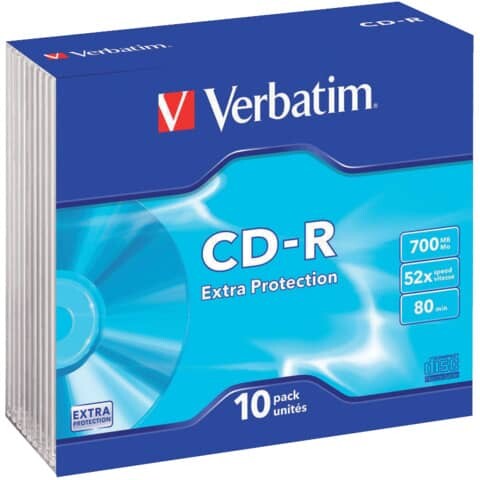 Verbatim CD-R 10 Stück Slimcase VERBATIM 43415 700Mb 80min