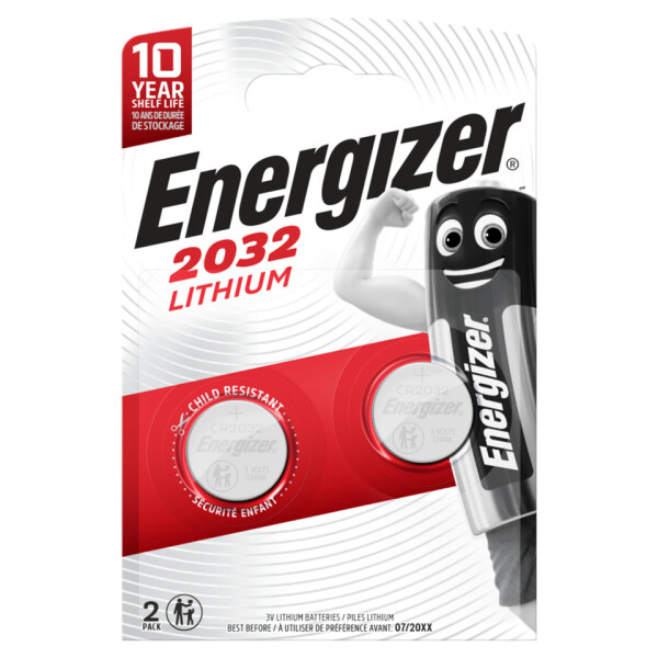 ENERGIZER Knopfzellen-Batterie Lithium CR2032 3,0 Volt 2 St&uuml;ck