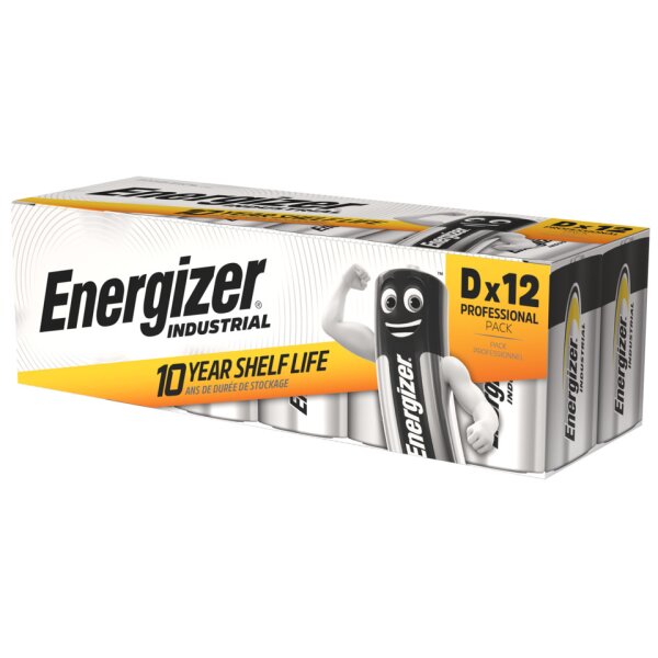 ENERGIZER Batterie Alkali-Mangan Industrial, LR20 D Mono, 12 St&uuml;ck E300716801