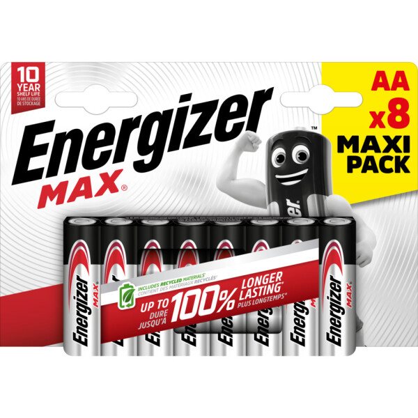ENERGIZER Batterie Max Alkaline AA Mignon LR6 8 St&uuml;ck
