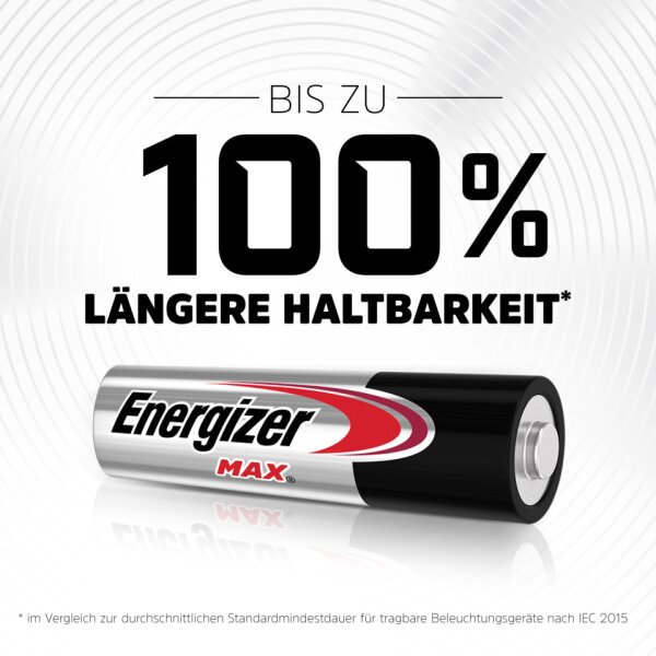 ENERGIZER Batterie Alkali-Mangan Max, LR6 AA Mignon, 8 St&uuml;ck E303324700