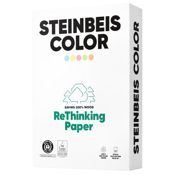 STEINBEIS Kopierpapier Magic Colour-Recycling, A4, 80g m&sup2;, 500 Blatt, gr&uuml;n 802-80A80S