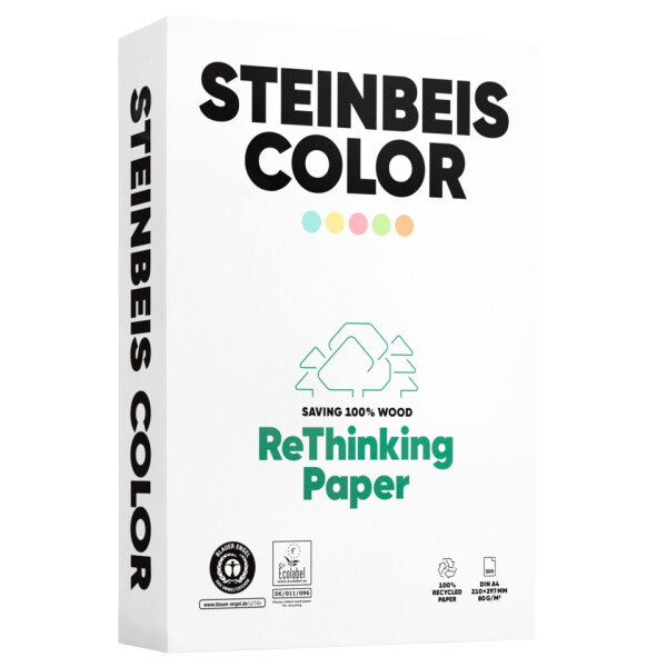 STEINBEIS Kopierpapier Magic Colour-Recycling, A4, 80g m&sup2;, 500 Blatt, gr&uuml;n 802-80A80S