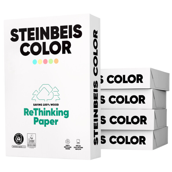 STEINBEIS Kopierpapier Magic Colour-Recycling, A4, 80g m&sup2;, 500 Blatt, gr&uuml;n 802-80A80S