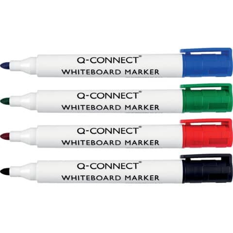 Q-Connect Whiteboardmarker, 1,5-3mm, Rundspitze, 4 Stück, sortiert