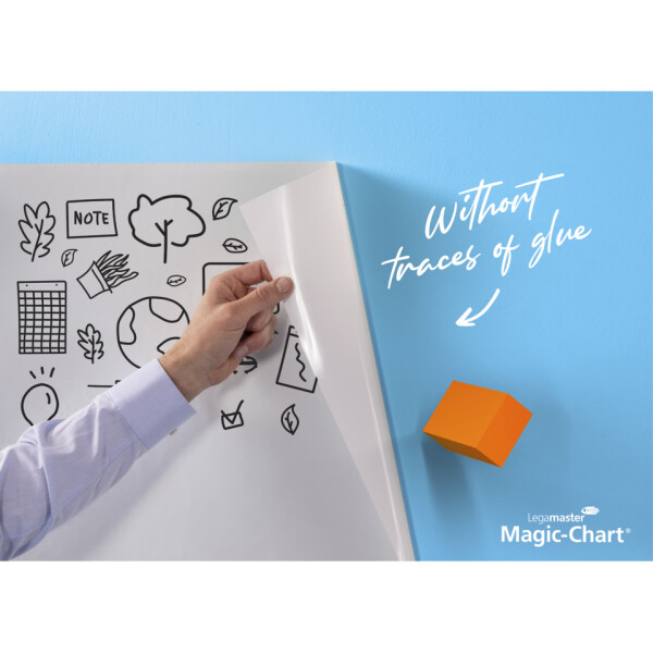 LEGAMASTER Schreibfolie Magic-Chart Whiteboard, 60 x 80cm, 25 Blatt, wei&szlig; 7-159100