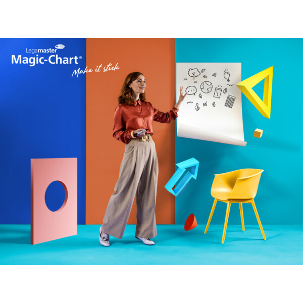 LEGAMASTER Schreibfolie Magic-Chart Whiteboard, 60 x 80cm, 25 Blatt, wei&szlig; 7-159100