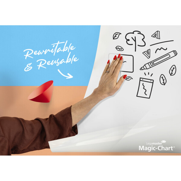LEGAMASTER Schreibfolie Magic-Chart Whiteboard, 60 x 80cm, 25 Blatt, wei&szlig; 7-159100