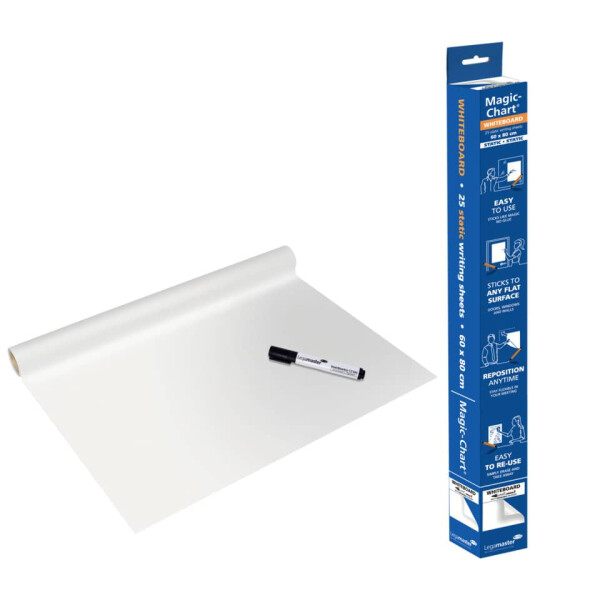 LEGAMASTER Schreibfolie Magic-Chart Whiteboard, 60 x 80cm, 25 Blatt, wei&szlig; 7-159100