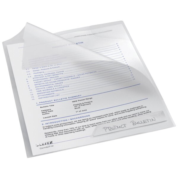 LEITZ H&uuml;lle CombiFile, A4, PP, 5 St&uuml;ck, glasklar 4730-00-02