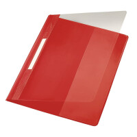 LEITZ Schnellhefter Plastik mit Tasche, A4 überbreit, rot 4194-00-25