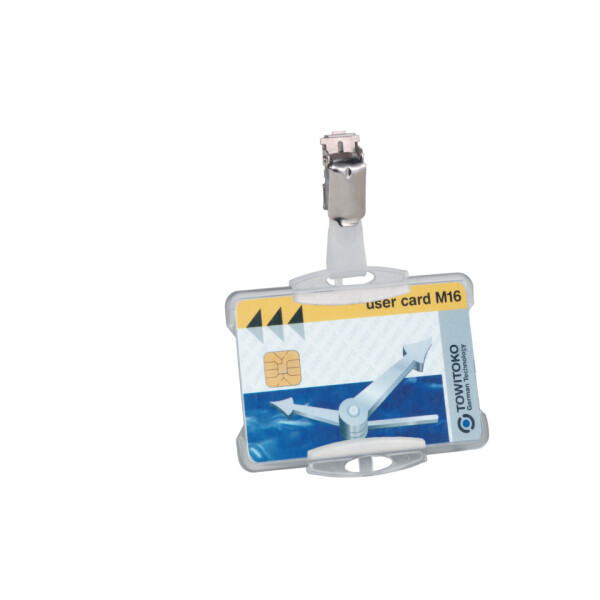 DURABLE Ausweiskartenhalter mit Metallclip, Kunststoff, 85x54mm, 25 St&uuml;ck, transparent 8118 19