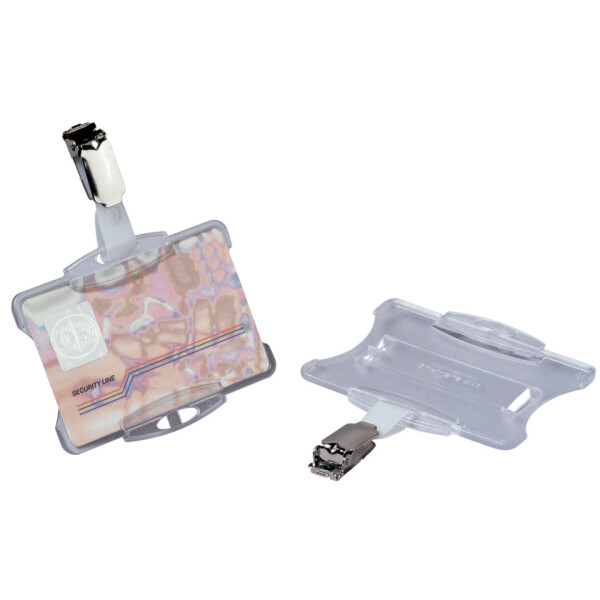 DURABLE Ausweiskartenhalter mit Metallclip, Kunststoff, 85x54mm, 25 St&uuml;ck, transparent 8118 19