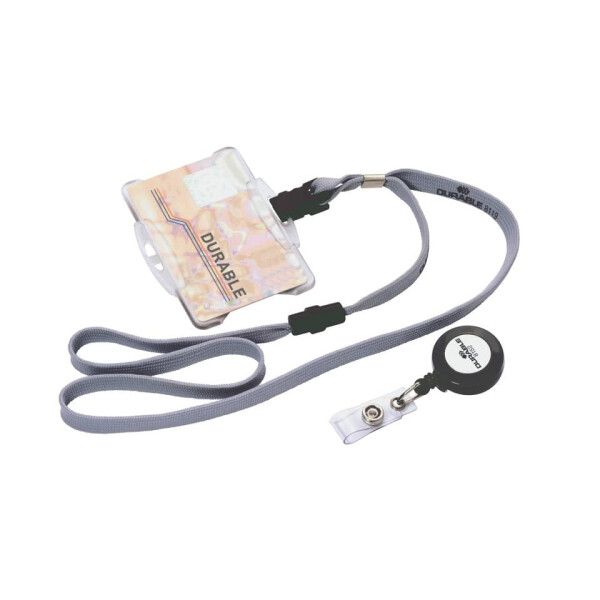 DURABLE Ausweiskartenhalter mit Metallclip, Kunststoff, 85x54mm, 25 St&uuml;ck, transparent 8118 19