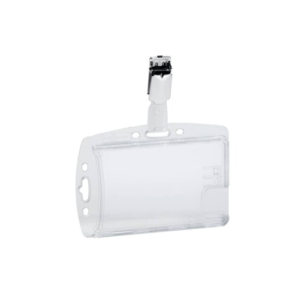 DURABLE Namensschild Doppelbox mit Clip f&uuml;r 2 Betriebs- Sicherheitseinrichtung, transparent, 25 St&uuml;ck 8013 19