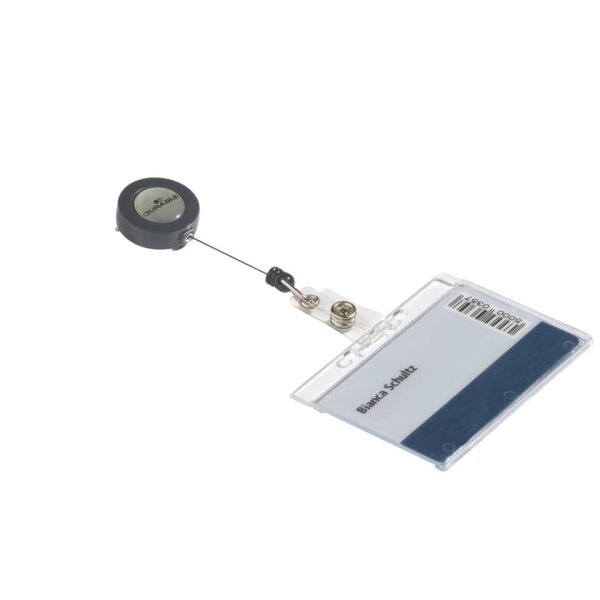 DURABLE Namensschild Hartbox mit Ausweiskartenhalter, transparent, 85 x 54 mm, 10 St&uuml;ck 8012 19