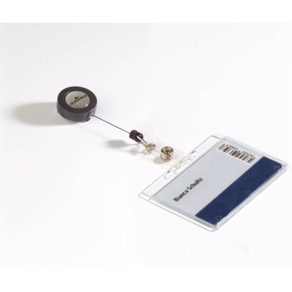 DURABLE Namensschild Hartbox mit Ausweiskartenhalter, transparent, 85 x 54 mm, 10 St&uuml;ck 8012 19