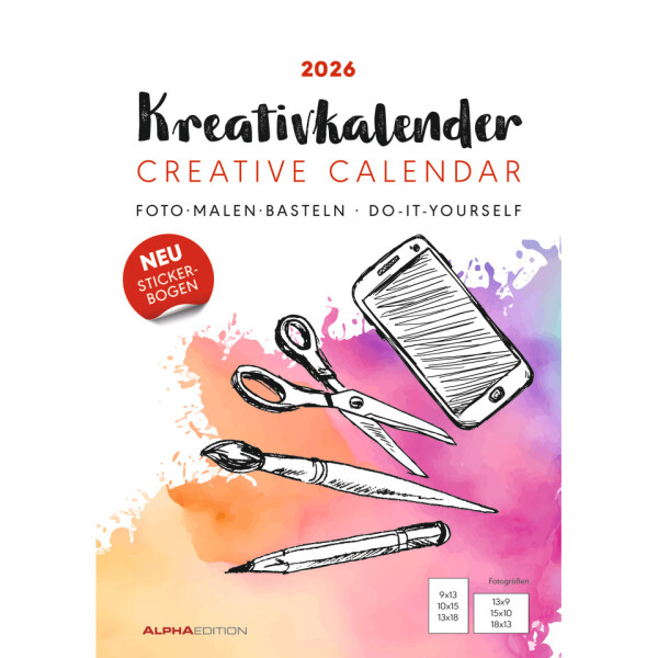 AlphaEdition Foto-Bastelkalender Do-it Yourself, 21 x 29,7 cm, weiß