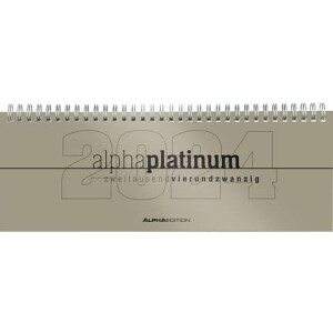 AlphaEdition Tischquerkalender, 1 Woche 2 Seite, 29,7 x 10,5 cm, silber