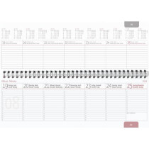 AlphaEdition Tischquerkalender, 1 Woche 2 Seite, 29,7 x 13,5 cm, silber