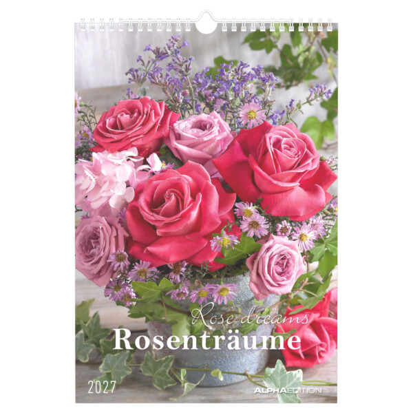 ALPHA Bildkalender Rosentr&auml;ume, 23,7 x 34 cm, 1M 2S 108601