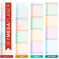 AlphaEdition Streifenkalender Megaplaner, 14,5 x 70 cm