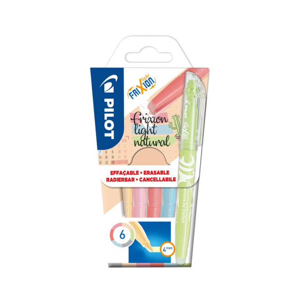 PILOT Textmarker FriXion Light Natural, 3,8mm, 6 St&uuml;ck, sortiert 4136SG6N