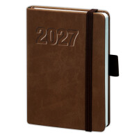 BSB Buchkalender V-Book, A6, 1W 2S, Kunstleder, braun 02-0132
