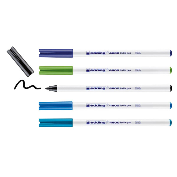 EDDING Textilstift 4600 Basic, 5 St&uuml;ck, sortiert 4-4600-5099