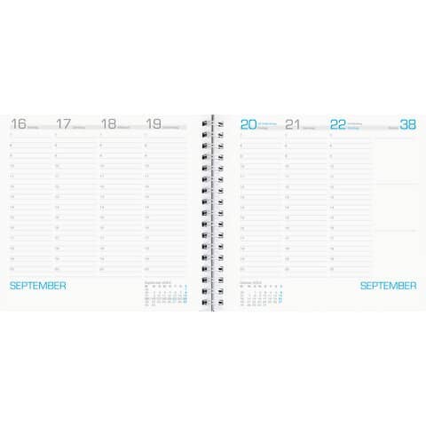 Zettler Kalendereinlage für Konferenzmappe "Assesor", 1 Woche 2 Seiten, 16 x 15 cm