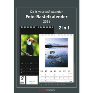 AlphaEdition Bastelkalender 2024 schwarz weiß 21x29,7cm