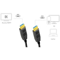 LogiLink HDMI AOC Hybrid Glasfaserkabel, 8K 60Hz, 30 m