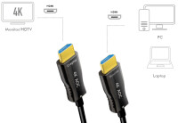 LogiLink HDMI AOC Hybrid Glasfaserkabel, 4K 60 Hz, 20 m
