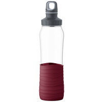 emsa Glas-Trinflasche Drink2Go, 0,7 Liter, weinrot