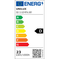 UNiLUX LED-Deckenfluter DELY 2.0, dimmbar, metallgrau
