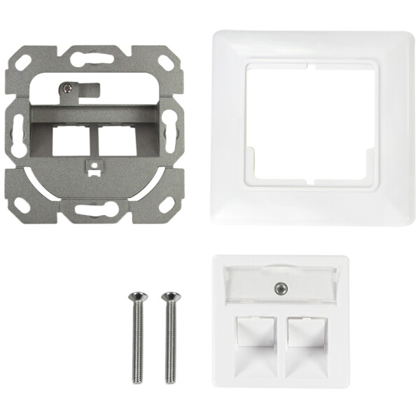 LogiLink Unterputzdose für Keystone-Module, 2-fach, reinweiß