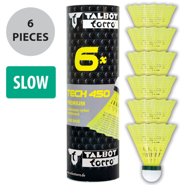 TALBOT torro Badmintonball Tech 450, langsam, gelb grün