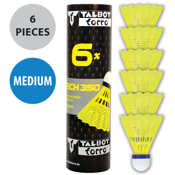TALBOT torro Badmintonball Tech 350, medium, gelb blau