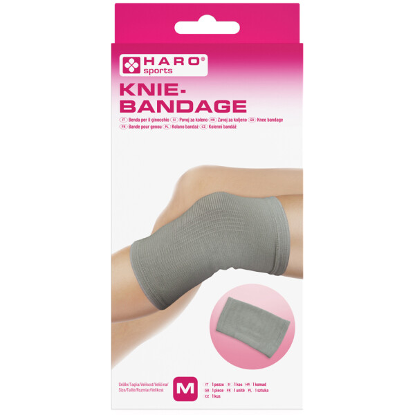 HARO Sportbandage "Knie", Gr&ouml;&szlig;e: M, grau
