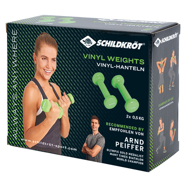 SCHILDKRÖT Vinyl Hanteln, 3,0 kg Set, anthrazit