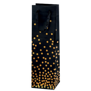 SUSY CARD Flaschentüte "Dots gold", für 1 Flasche