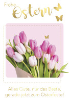SUSY CARD Oster-Grußkarte "Tulpen rosa"